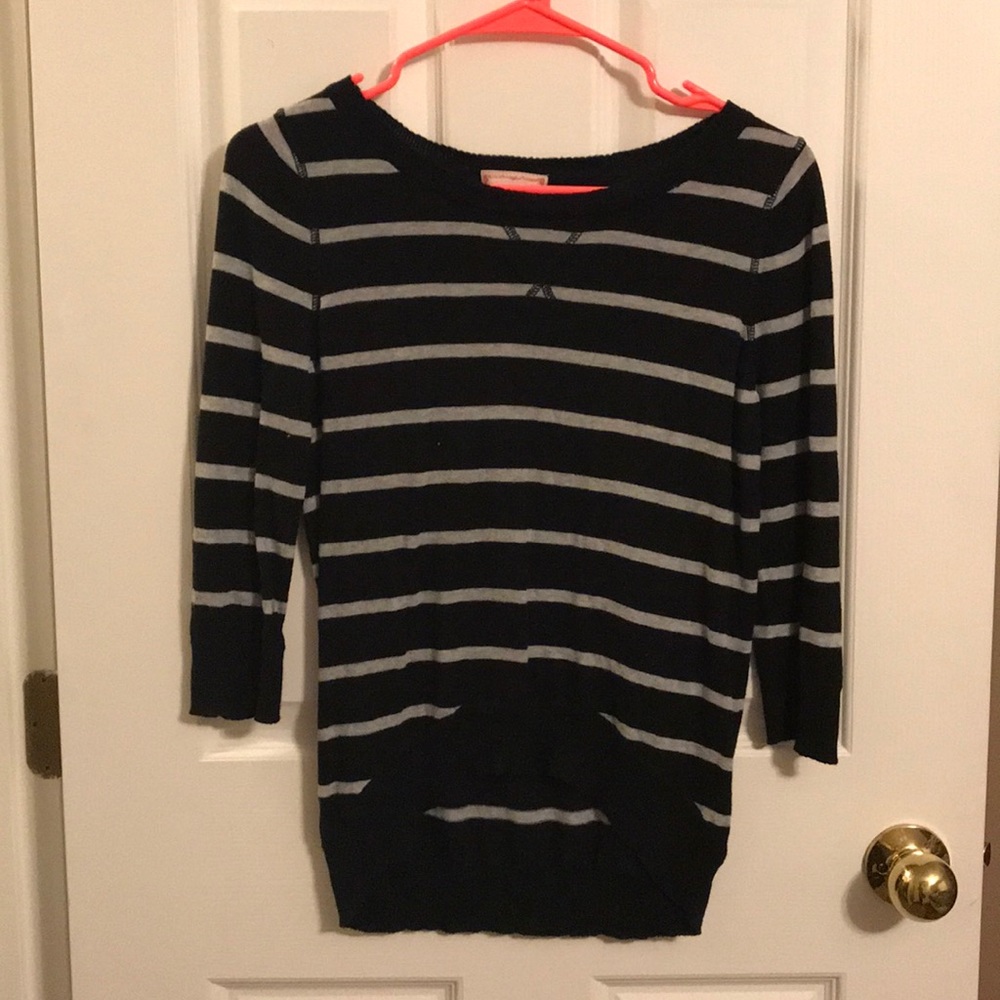 Black and gray striped sweater